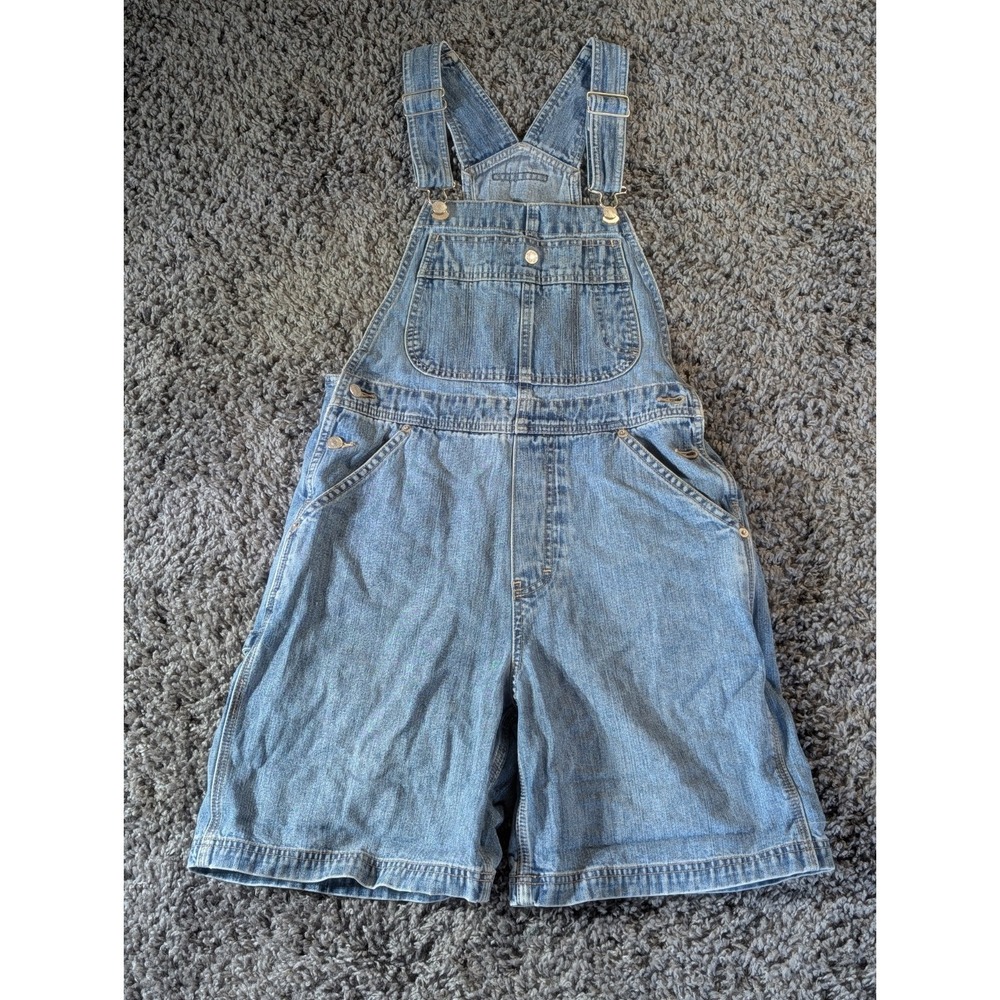 Tommy Hilfiger Denim Overalls Women S Blue Carpenter Logo Adjustable Straps Y2K